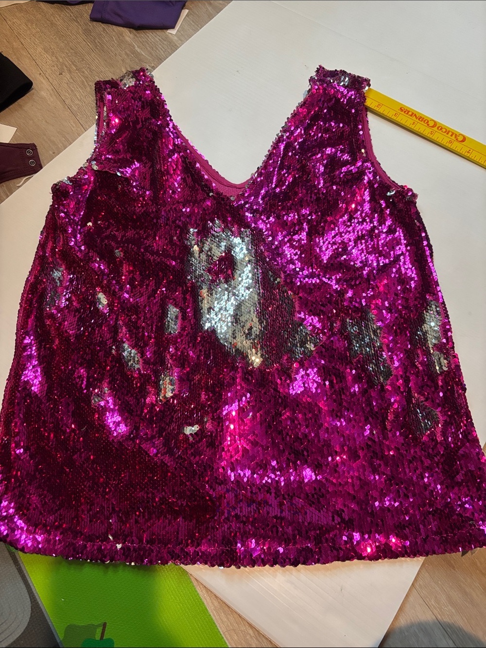 Free People Intimately Embellished Sequin Shift Slip Fuchsia Silver Size S
